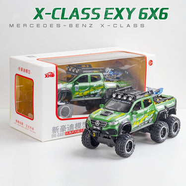 1:24 Benz X-CLASS 6x6 Diecast Pickup With Bike Toy